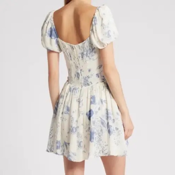 Reformation Davonne Women’s Floral Mini Dress Size 6 NWT Drop Waist Sweetheart - Picture 2 of 14